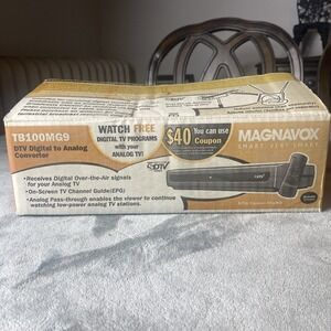 Magnavox DTV Digital‎ To Analog TV Converter TB100MW9 w/ Remote New, Open Box